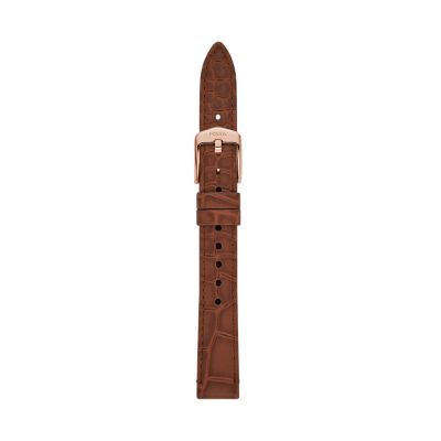 14mm Brown Croco LiteHide Leather Strap S141220 Fossil