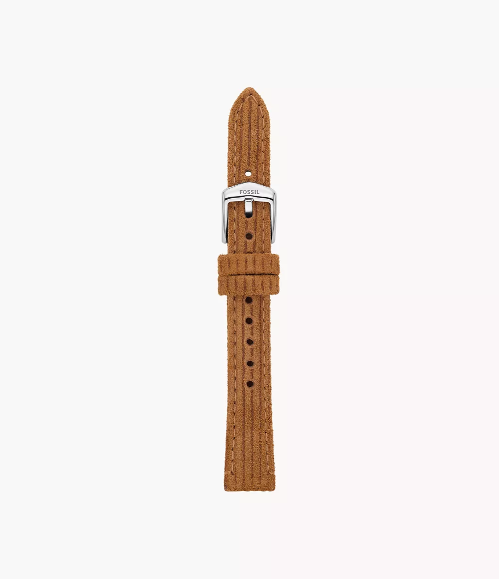 Fossil Women 14mm Camel Corduroy Leather Strap