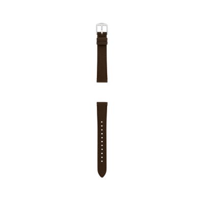 16mm Espresso Leather Watch Strap - S161037 - Fossil