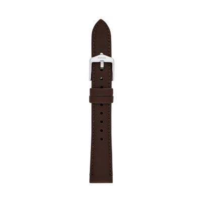 16mm Espresso Leather Watch Strap - S161037 - Fossil