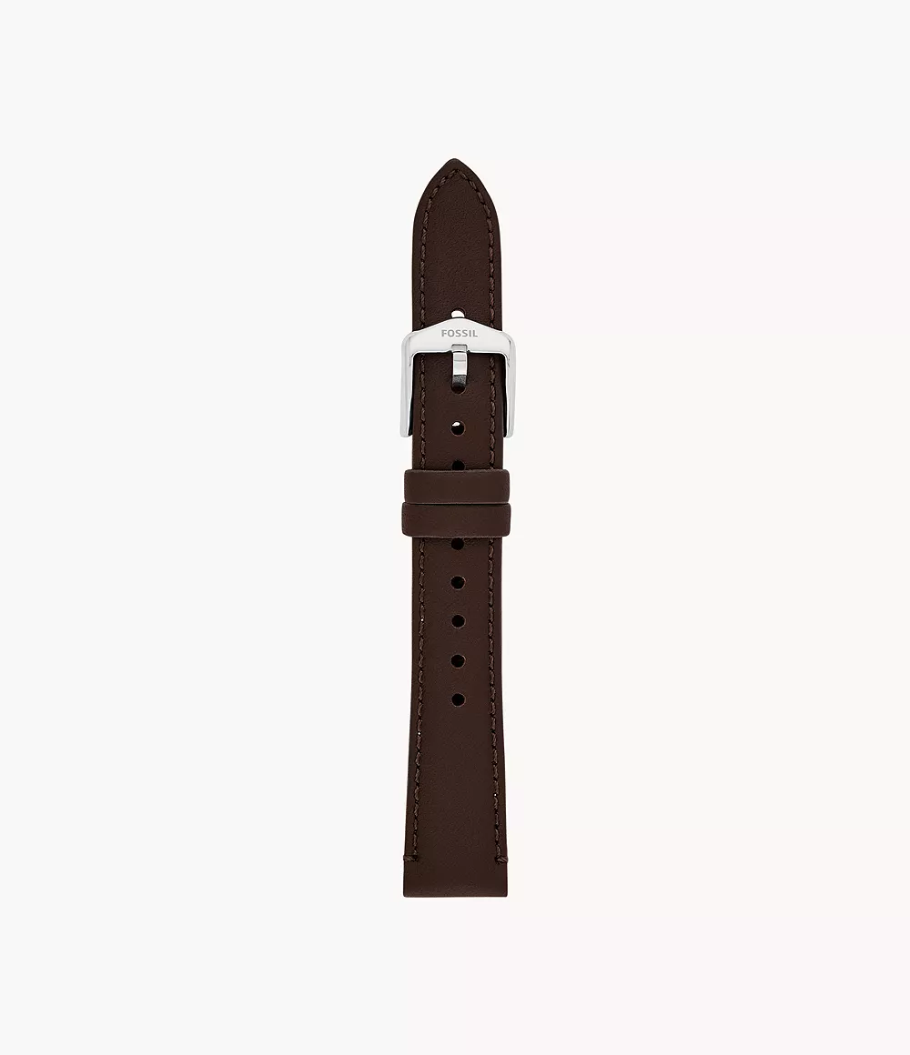Image of 16 mm Espresso Leather Watch Strap