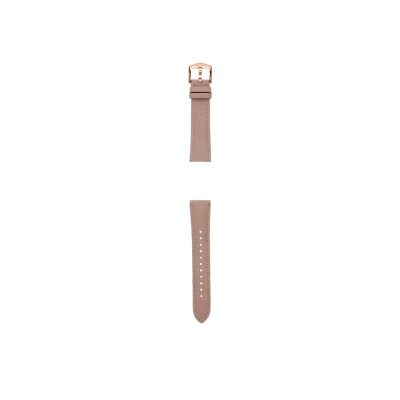 Bracelet de montre en cuir rose poudr de 16 mm