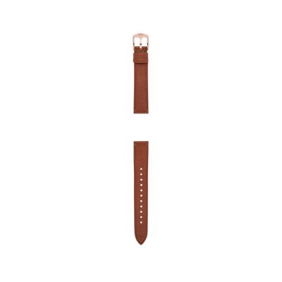 16mm Espresso Leather Watch Strap - S161037 - Fossil