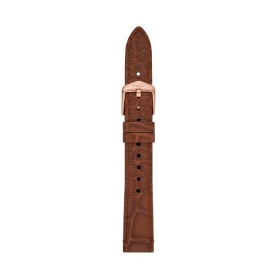 

Fossil Femmes Bracelet interchangeable en cuir éco-responsable brun façon croco de 16 mm