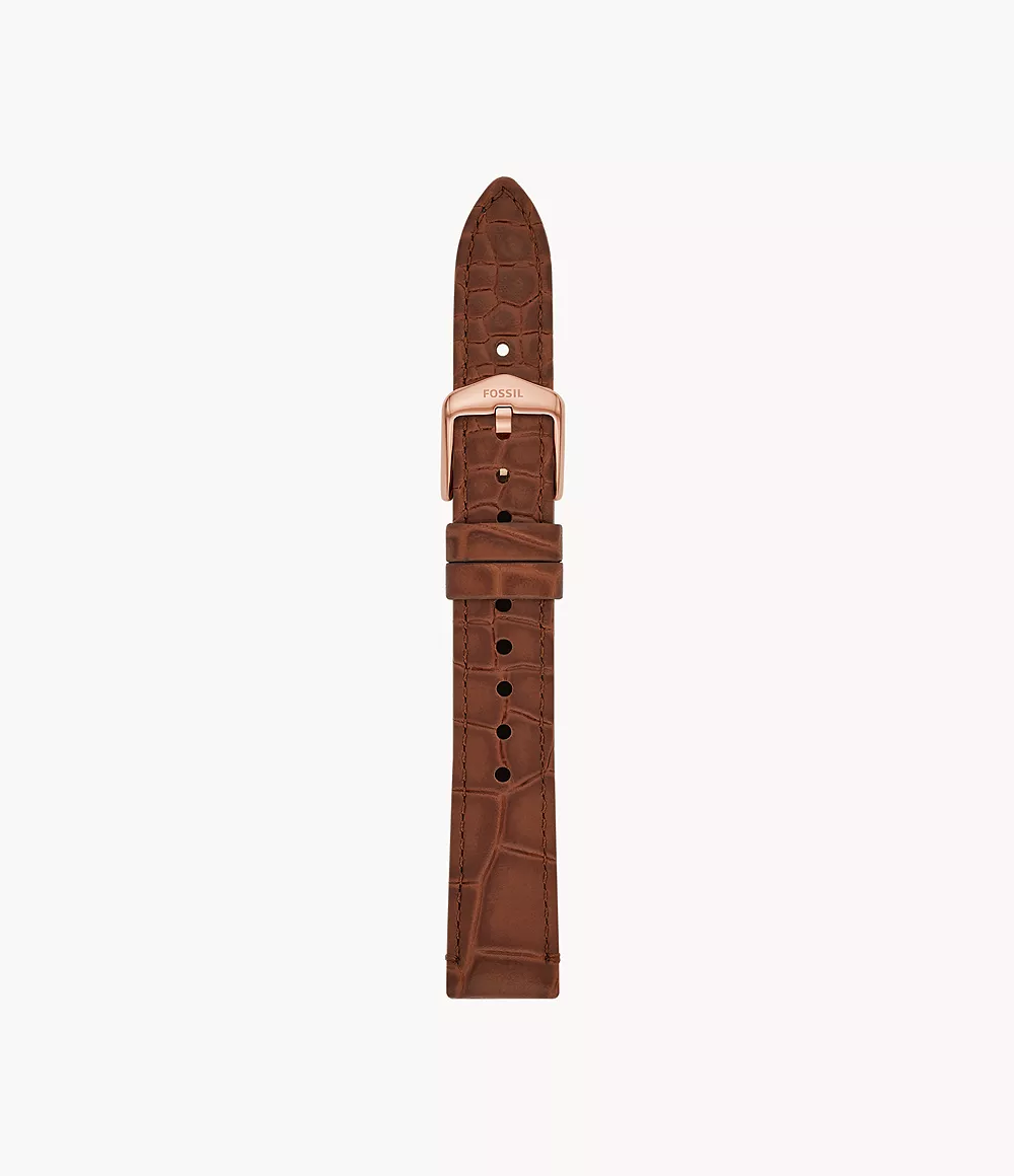 Fossil Women's 16mm Brown Croco Eco Leather Strap
