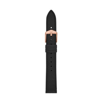 16mm black leather watch band sale