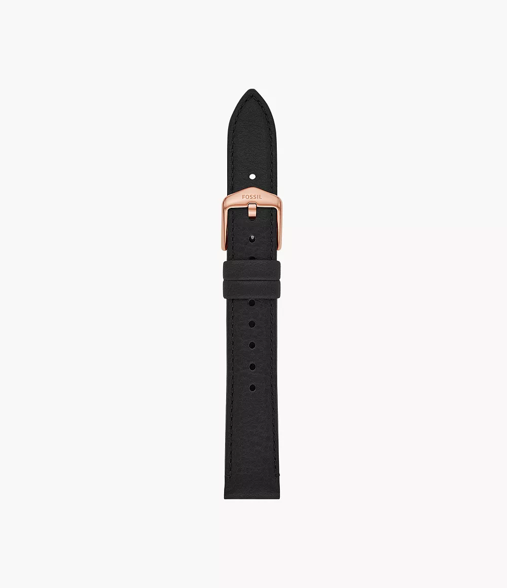 Fossil Femmes Bracelet interchangeable en cuir éco-responsable noir de 16 mm -Noir