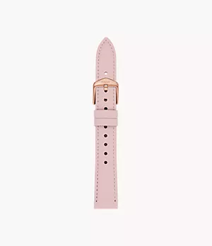 Bracelet interchangeable en cuir éco-responsable rose pivoine de 16 mm