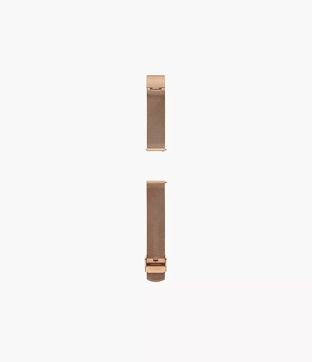 18 mm Rose-Gold-Tone Steel Mesh Bracelet - S181375 - Fossil