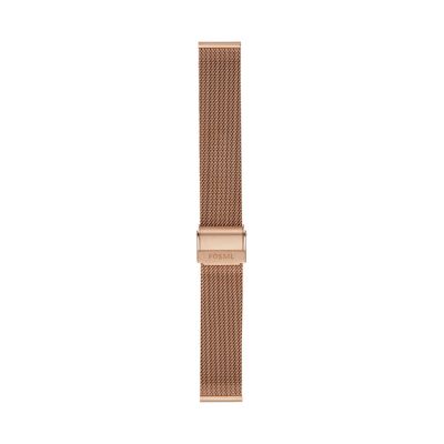 18mm Rose Gold-Tone Stainless Steel Mesh Bracelet