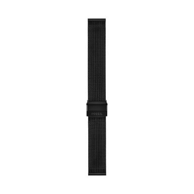 18mm Black Stainless Steel Mesh Bracelet S181449 Fossil