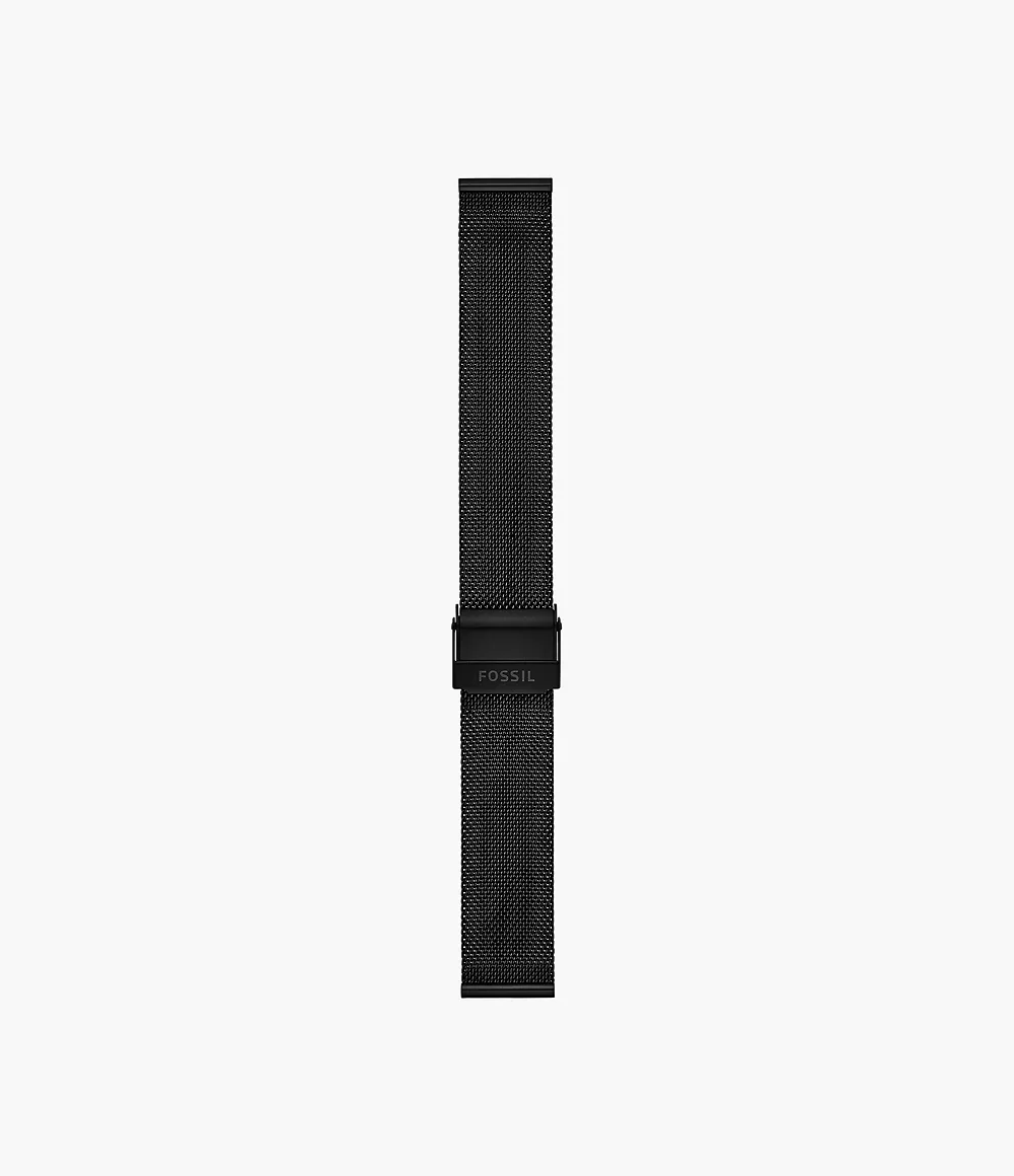 Image of 18mm Black Stainless Steel Mesh Bracelet