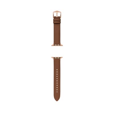 Bracelet Apple Watch en cuir marron plat pour homme 38 mm 40 mm 41