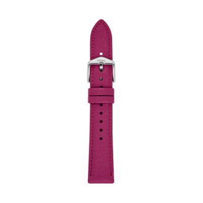 

Fossil Femmes Bracelet interchangeable en cuir couleur framboise éco-responsable de 18 mm