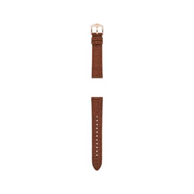 Correa de reloj de piel de cocodrilo LiteHide™ marrón de 18 mm