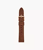 Bracelet interchangeable en cuir éco-responsable brun façon croco de 18 mm