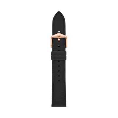 18Mm Black Litehide™ Leather Strap