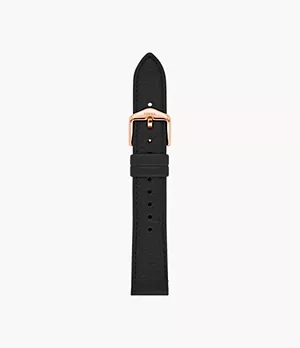 Bracelet en cuir écologique noir de 18 mm