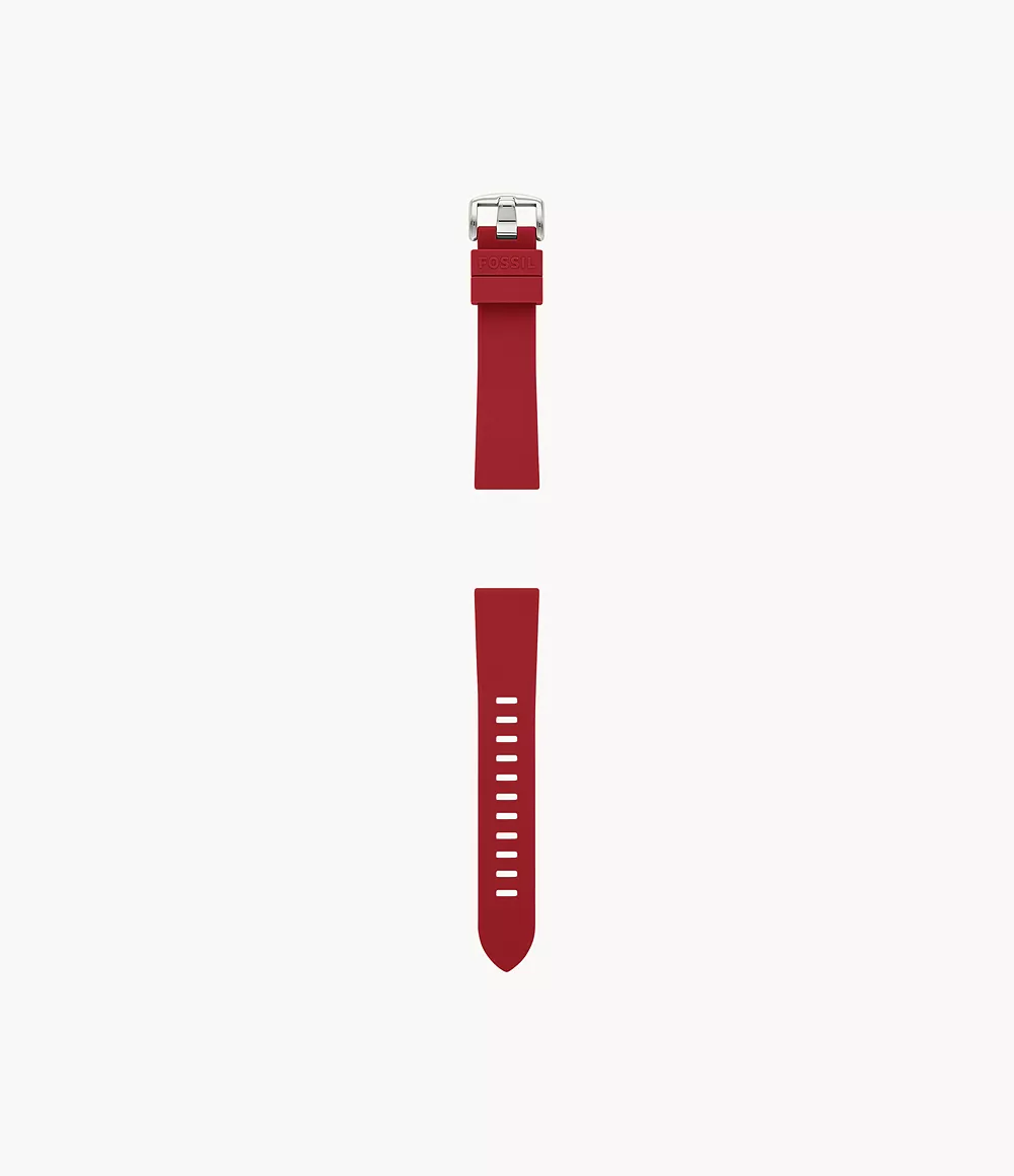 20mm Red Silicone Strap