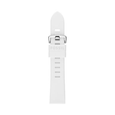 20mm White Silicone Strap