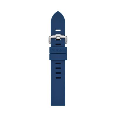 Bracelet De Montre En Silicone Bleu Marine De 20 mm