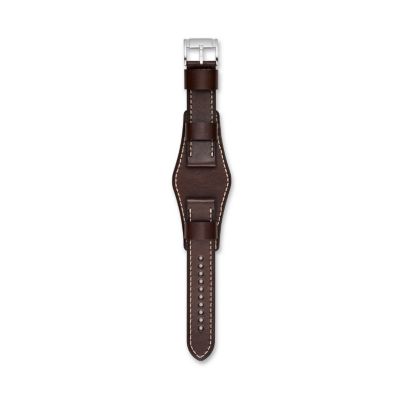 22mm Dark Brown Leather Watch Strap - S221240 - Fossil