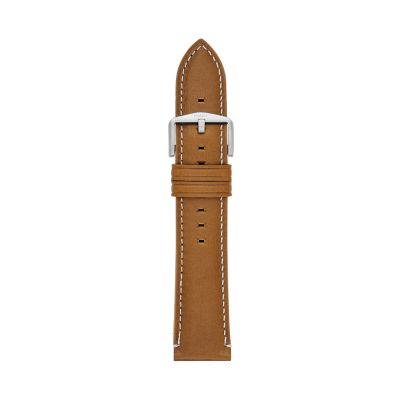 22mm Light Brown Leather Watch Strap - Fossil