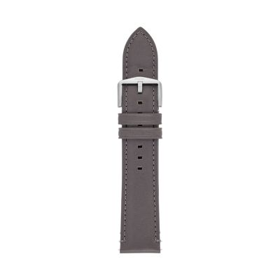 22mm Grey Leather Watch Strap S221281 Fossil