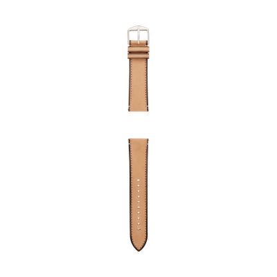 22mm light brown leather watch strap