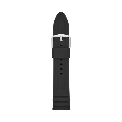 22mm Black Silicone Watch Strap S221304 Fossil