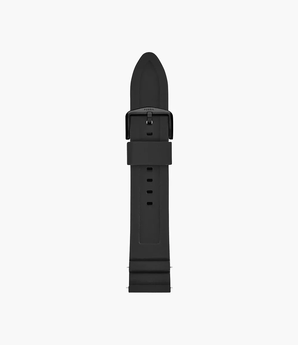 22Mm Black Silicone Watch Strap
