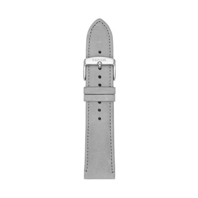 Grey leather discount watch strap 20mm