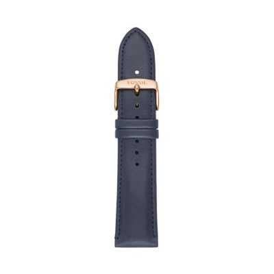 22mm Blue Leather Watch Strap S221348 Fossil