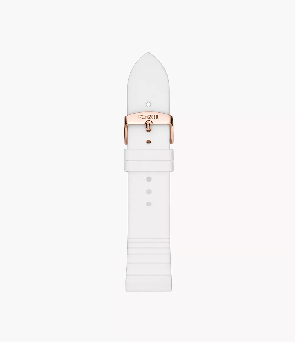 Image of 22mm White Silicone Watch Strap
