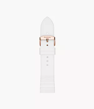 Bracelet de montre interchangeable en silicone blanc 22 mm
