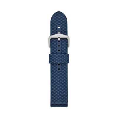 Bracelet de montre interchangeable en silicone bleu 22 mm