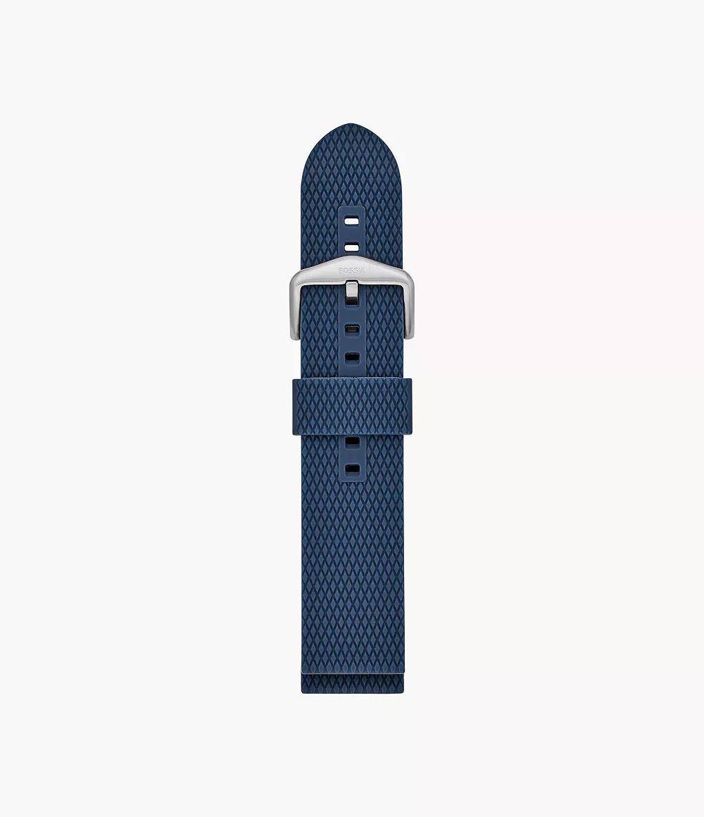 Image of 22 mm Blue Silicone Watch Strap