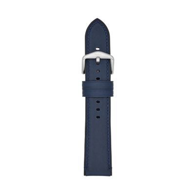 22 mm Navy Leather Strap S221425 Fossil