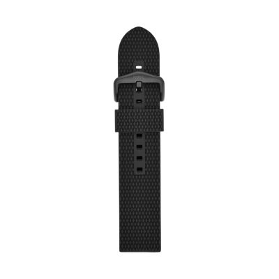 Bracelet de montre en silicone noir de 22 mm