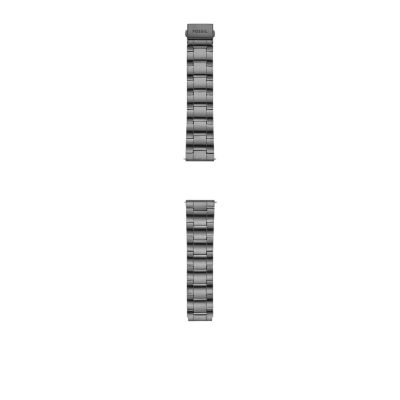 22mm Three Row Smoke Stainless Steel Bracelet S221438 Fossil