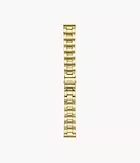 Brazalete de 22 mm de tres filas de acero inoxidable en tono dorado