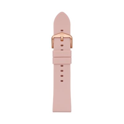 Bracelet interchangeable en silicone rose poudré 22 mm