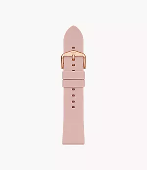 Bracelet de montre en silicone rose poudré de 22 mm