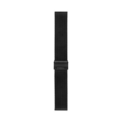 22mm Black Stainless Steel Mesh Bracelet