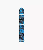Cinturino blu navy a fiori in nylon 22 mm