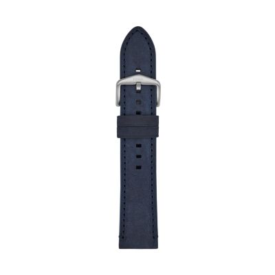 22mm Navy Leather Strap