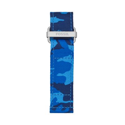 22mm Navy Camo rPET Strap S221494 Fossil