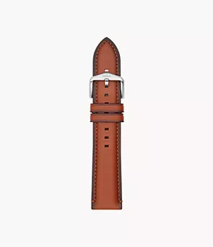 Bracelet interchangeable en cuir éco-responsable brun clair de 22 mm