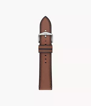 Bracelet en cuir écologique brun moyen de 22 mm