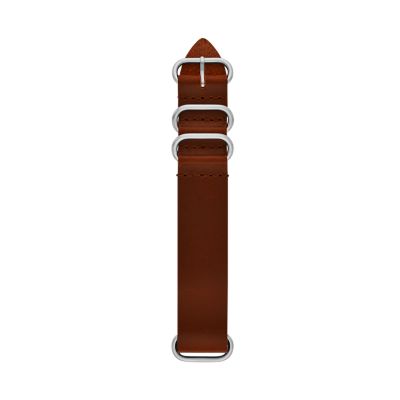 Bracelet en cuir, brun, de 22 mm